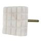 White Square Cut Marble Stone Cabinet Knobs